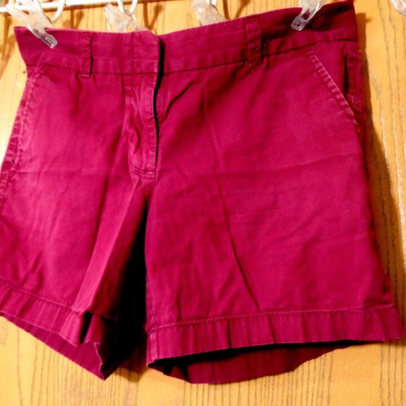J.CREW Chino Shorts sz 4 Burgundy Red Cotton slash pocket Lightweight Summer - Picture 3 of 5
